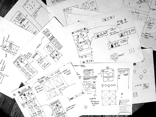 Wireframe sketches