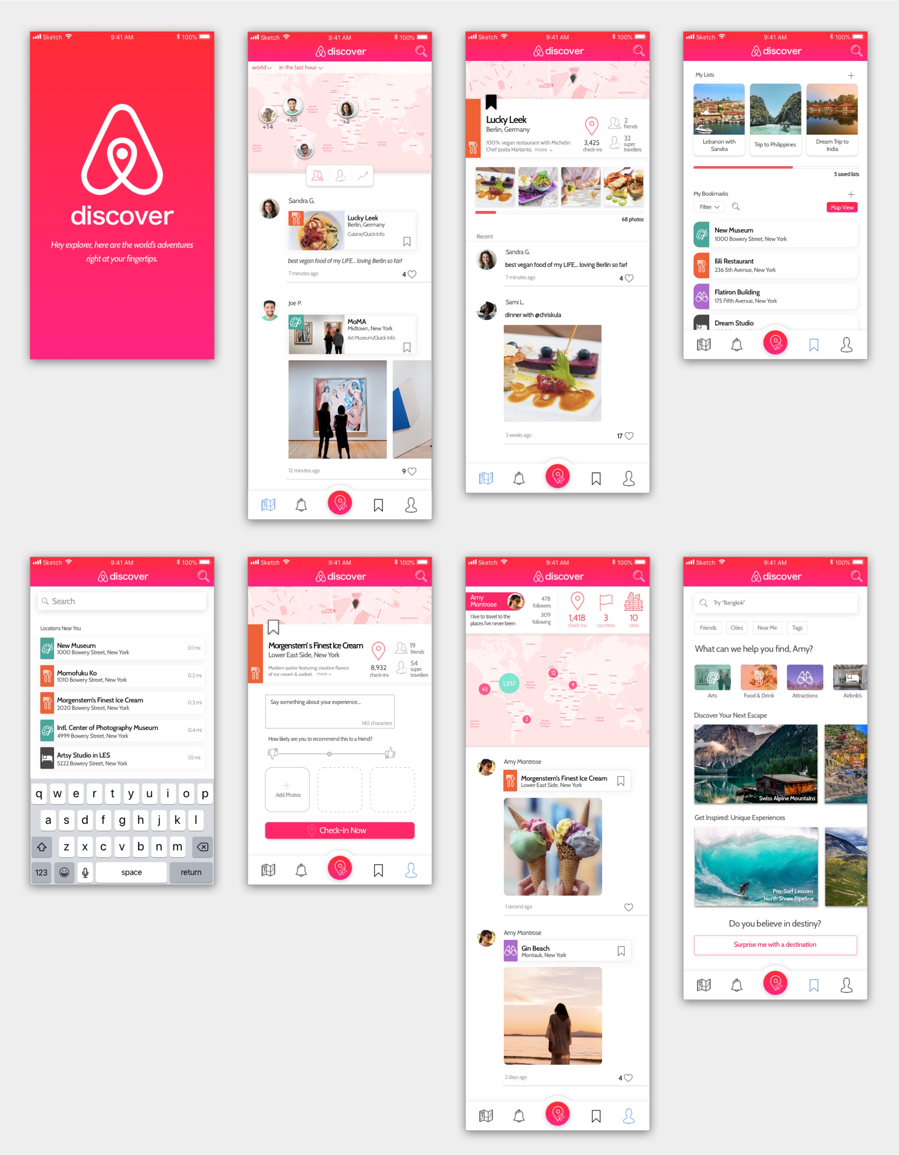 Discover - All Final Wireframes